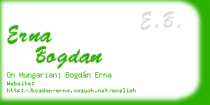 erna bogdan business card